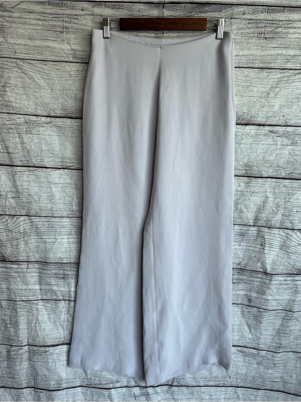 Eileen Fisher silk gray flowy wide leg pants size small